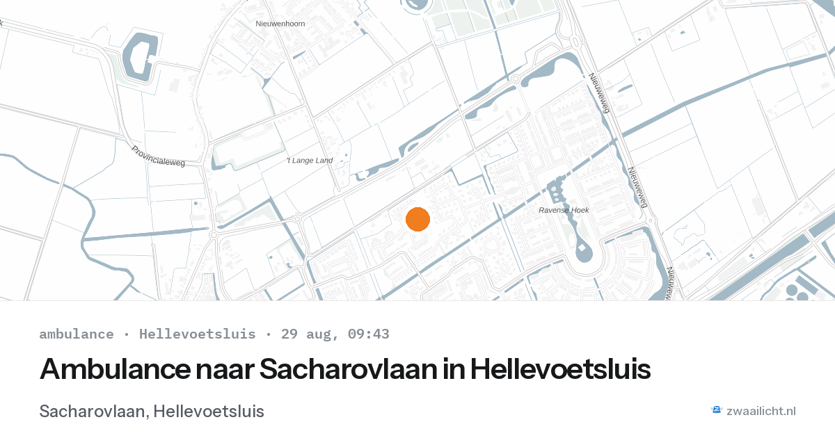 Ambulance naar Sacharovlaan in Hellevoetsluis — 29 aug 2026