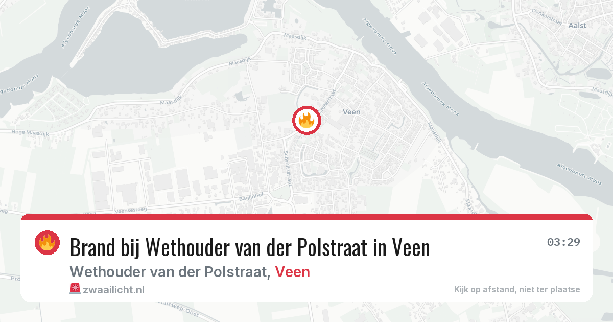 Brand bij Wethouder van der Polstraat in Veen — 28 mrt 2026
