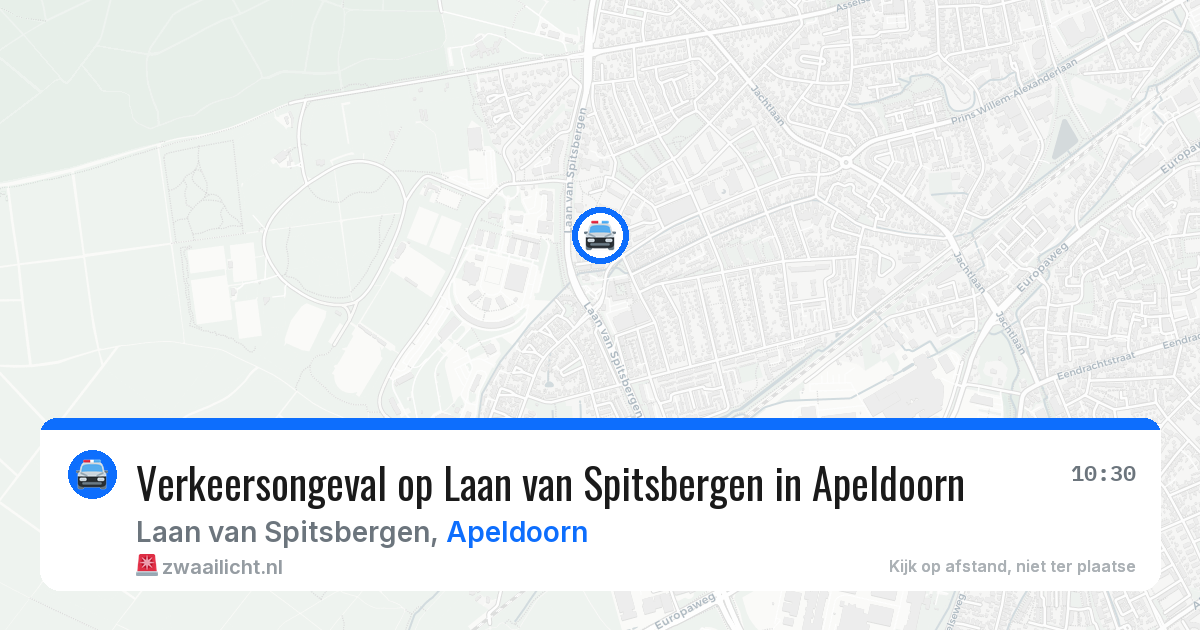Verkeersongeval op Laan van Spitsbergen in Apeldoorn — 13 aug 2026