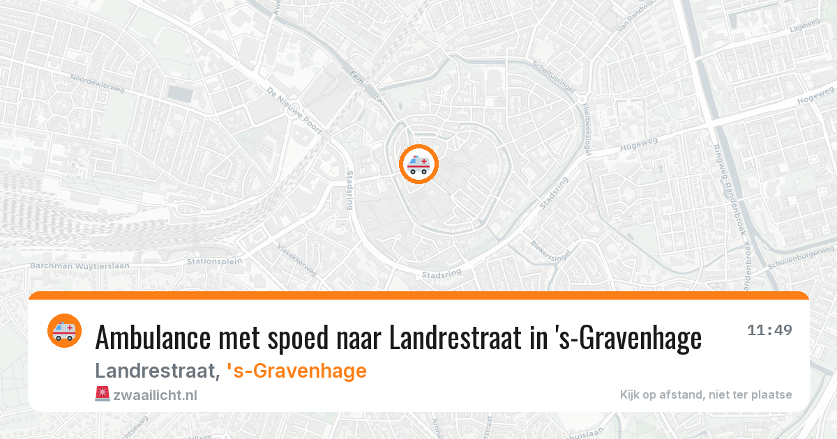 Ambulance met spoed naar Landrestraat in 's-Gravenhage — 29 mrt 2026