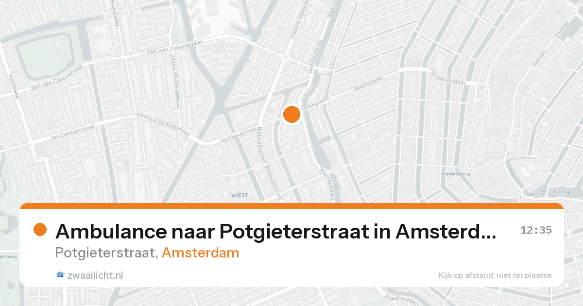 Ambulance naar Potgieterstraat in Amsterdam — 15 aug 2026