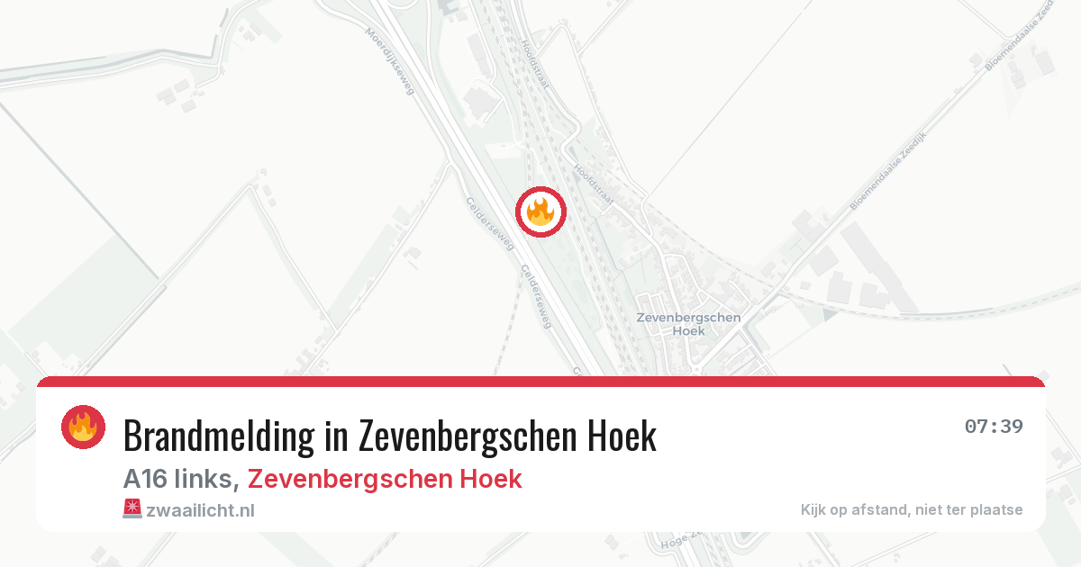 Brandmelding in Zevenbergschen Hoek — 12 aug 2026