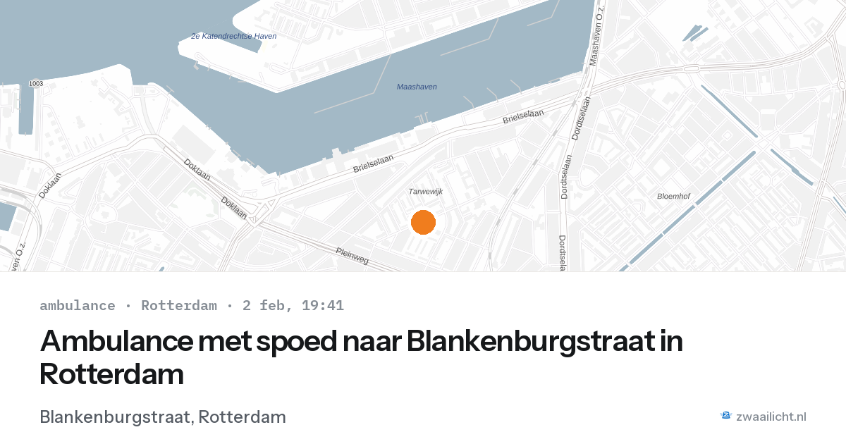 Ambulance met spoed naar Blankenburgstraat in Rotterdam — 2 feb 2026