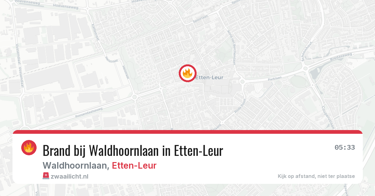 Brand bij Waldhoornlaan in Etten-Leur — 27 jun 2026