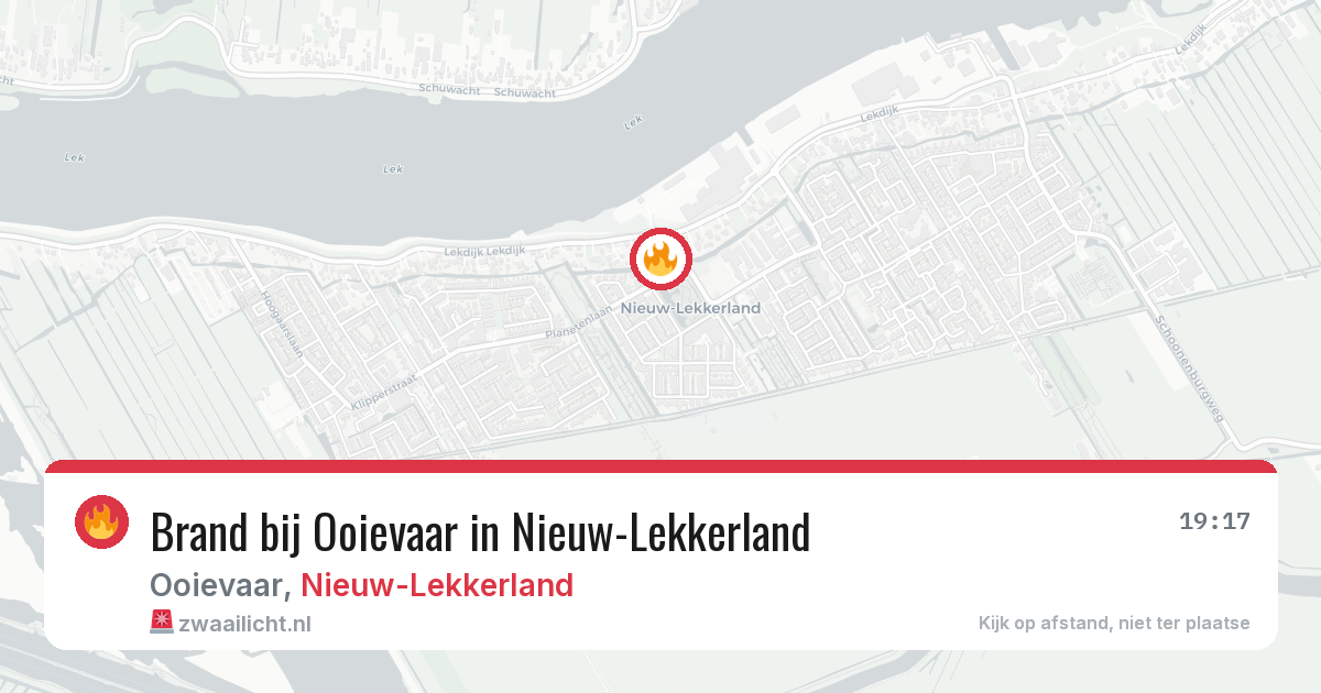 Brand bij Ooievaar in Nieuw-Lekkerland — 31 jul 2026