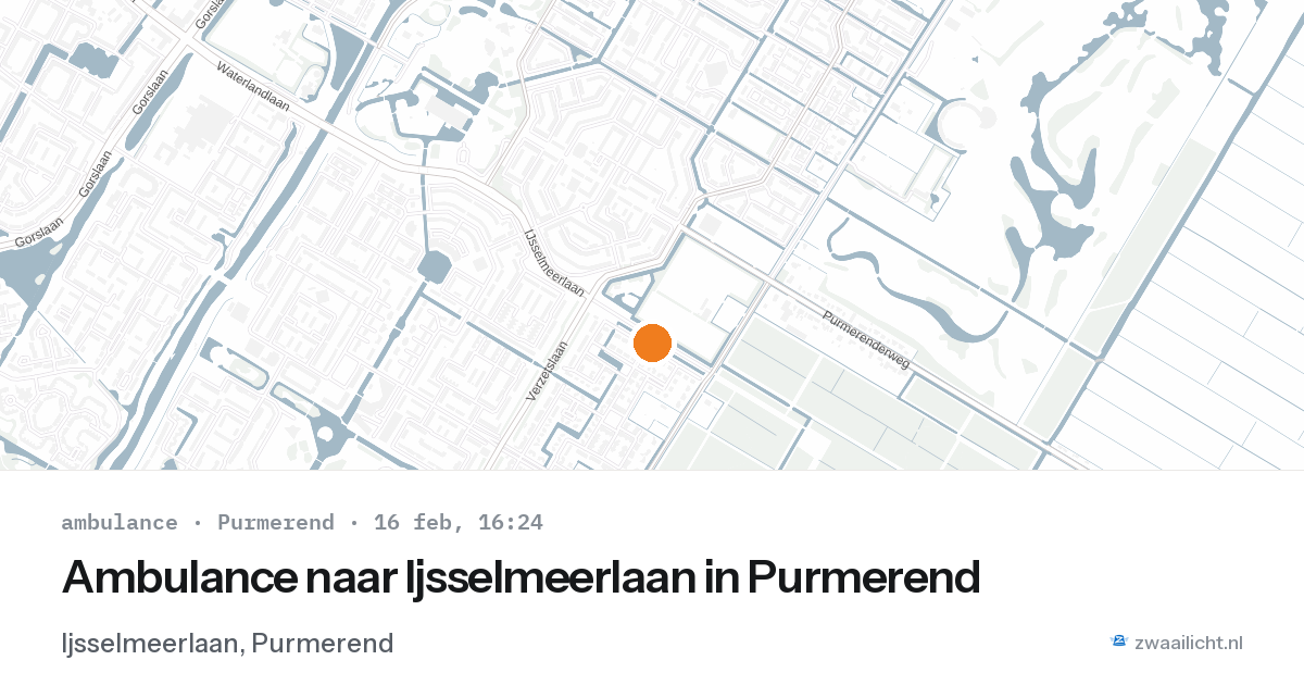 Ambulance naar Ijsselmeerlaan in Purmerend — 16 feb 2026