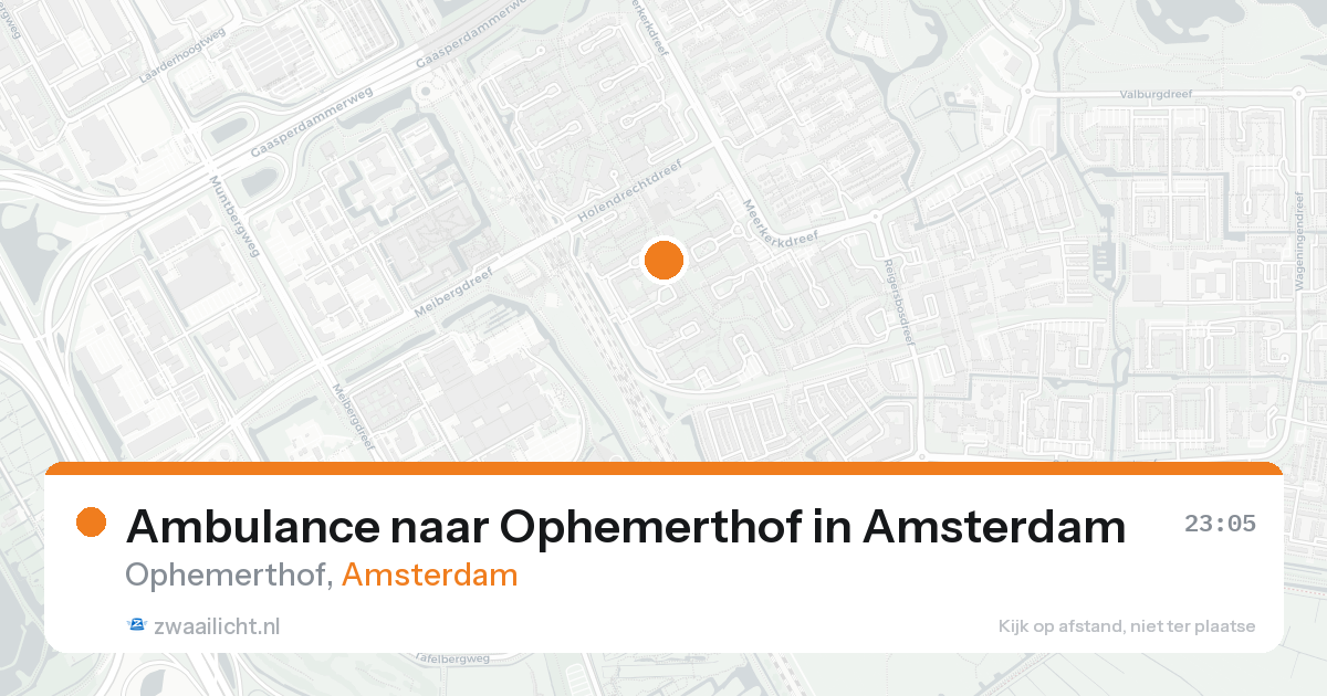 Ambulance naar Ophemerthof in Amsterdam — 16 aug 2026
