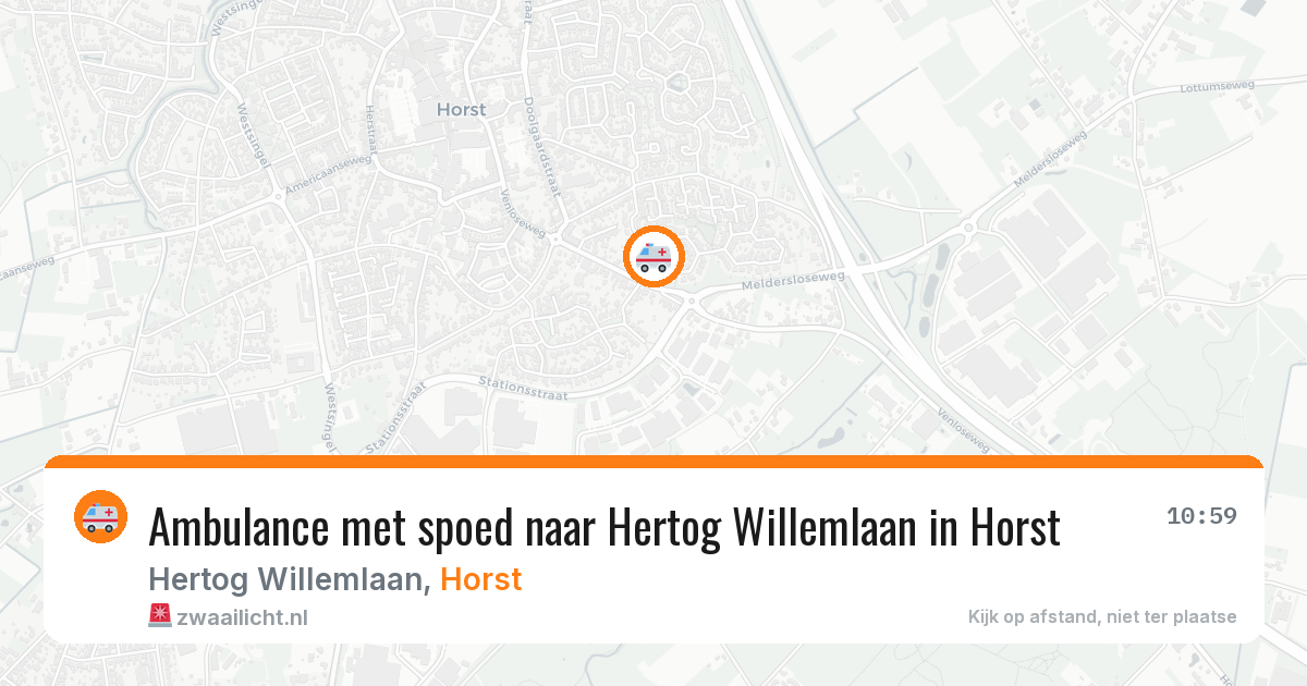 Ambulance met spoed naar Hertog Willemlaan in Horst — 25 jul 2026
