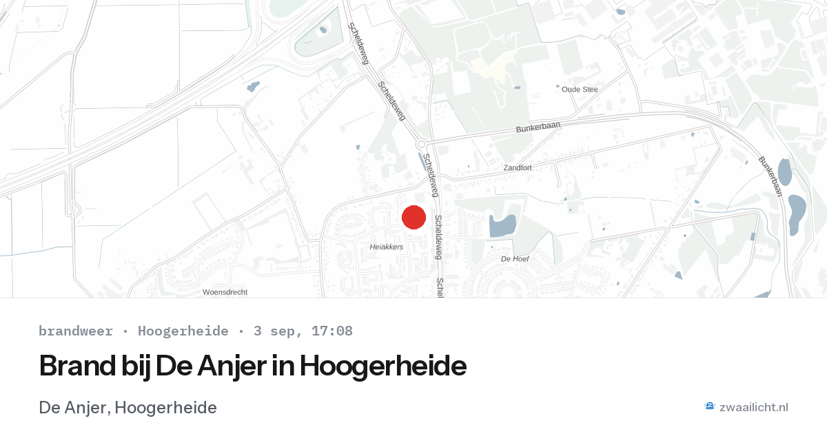 Brand bij De Anjer in Hoogerheide — 3 sep 2026