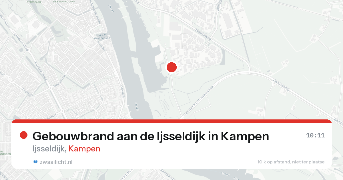 Gebouwbrand aan de Ijsseldijk in Kampen — 18 aug 2026