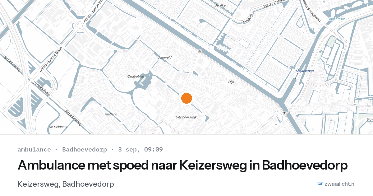 Ambulance met spoed naar Keizersweg in Badhoevedorp — 3 sep 2026
