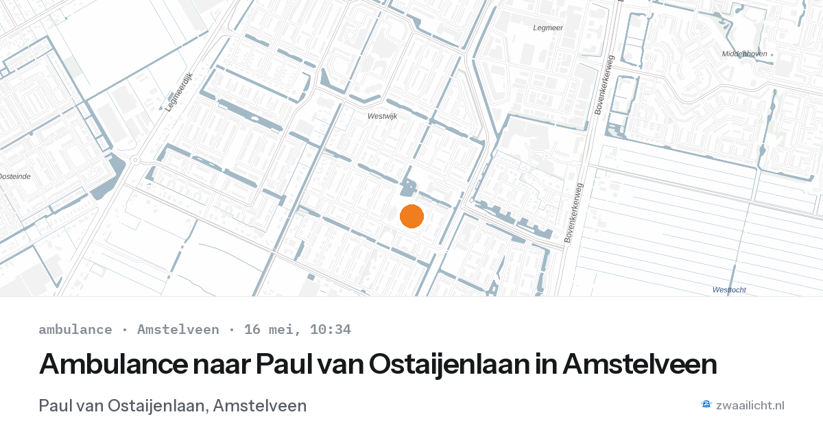 Ambulance naar Paul van Ostaijenlaan in Amstelveen — 16 feb 2026
