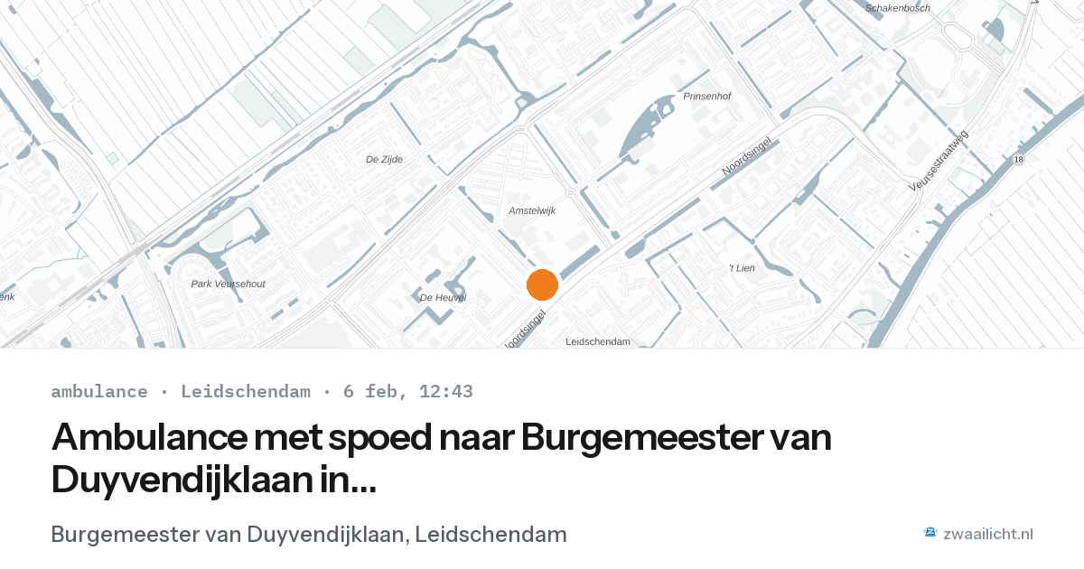 Ambulance met spoed naar Burgemeester van Duyvendijklaan in Leidschendam — 6 feb 2026