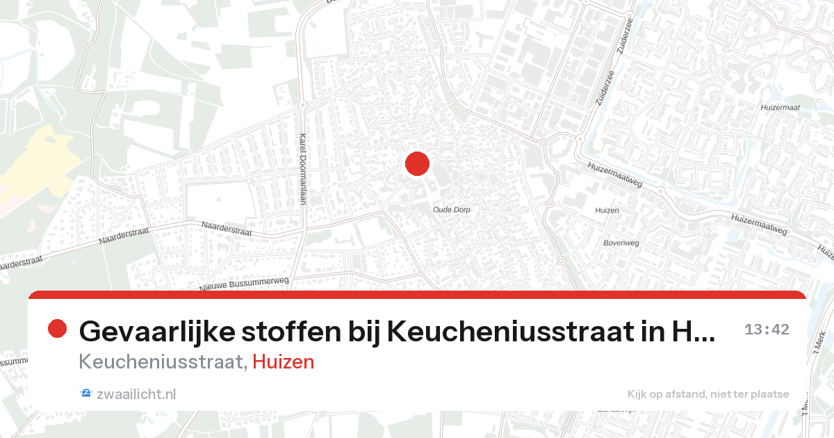 Gevaarlijke stoffen bij Keucheniusstraat in Huizen — 29 apr 2026