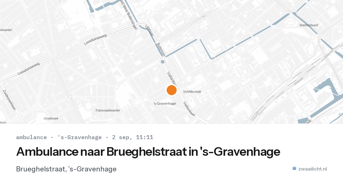 Ambulance naar Brueghelstraat in 's-Gravenhage — 2 sep 2026