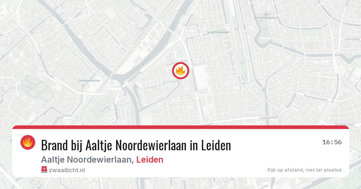Brand bij Aaltje Noordewierlaan in Leiden — 18 mrt 2026