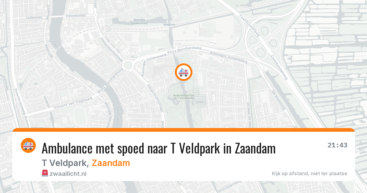 Ambulance met spoed naar T Veldpark in Zaandam — 30 apr 2026