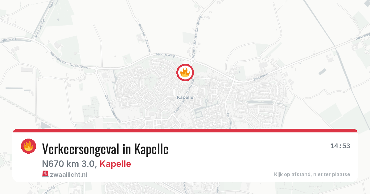 Verkeersongeval in Kapelle — 15 mei 2026