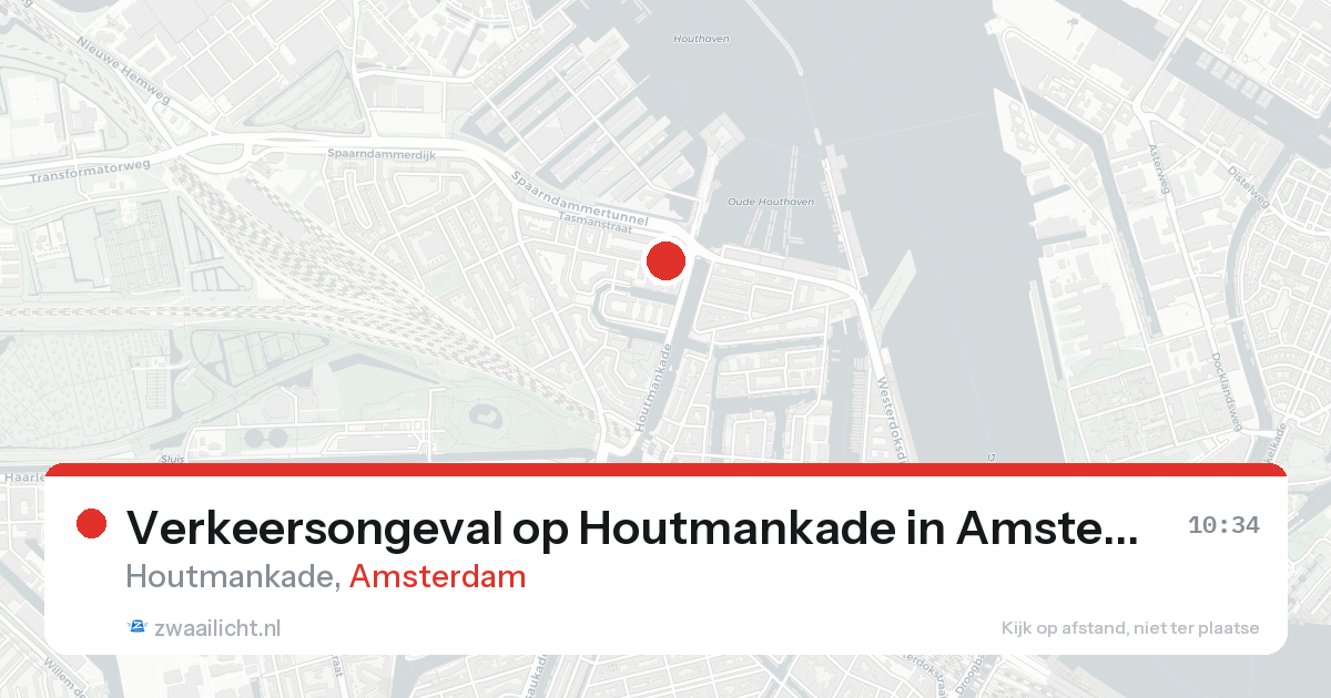 Verkeersongeval op Houtmankade in Amsterdam — 20 aug 2026