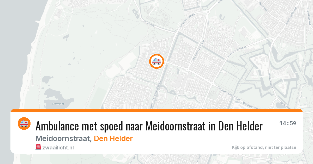 Ambulance met spoed naar Meidoornstraat in Den Helder — 20 jun 2026