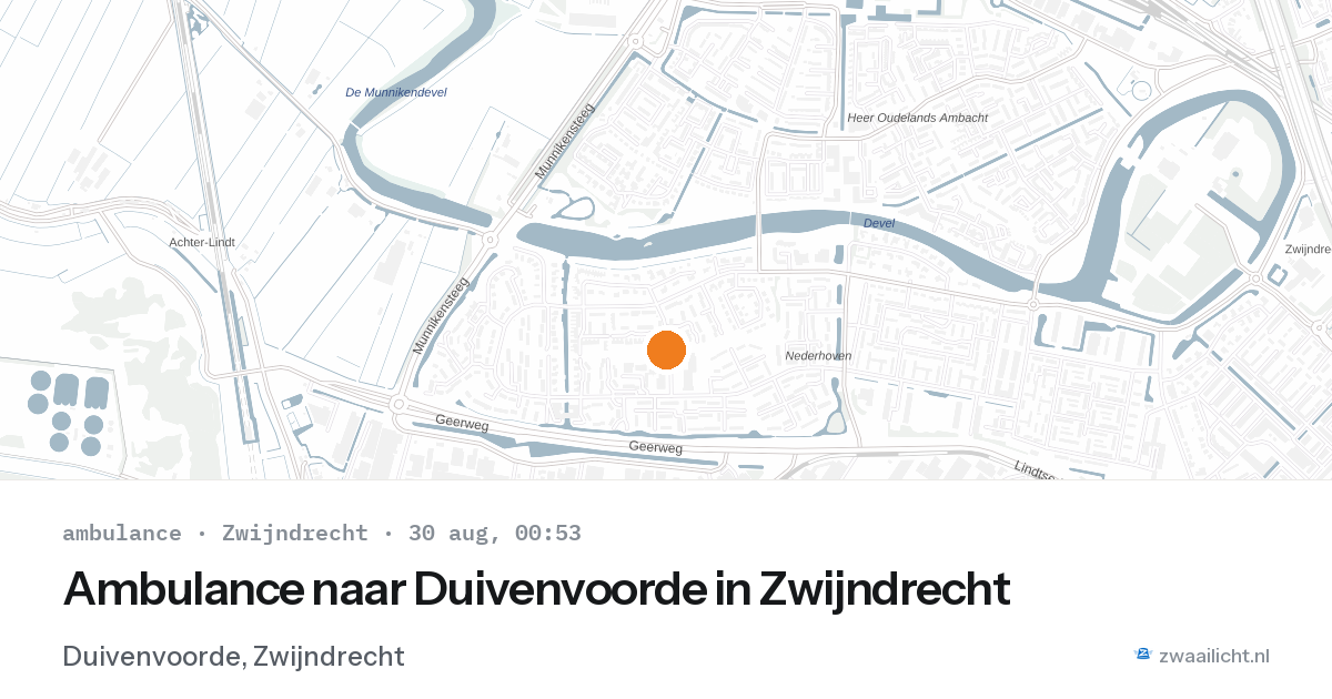 Ambulance naar Duivenvoorde in Zwijndrecht — 29 aug 2026