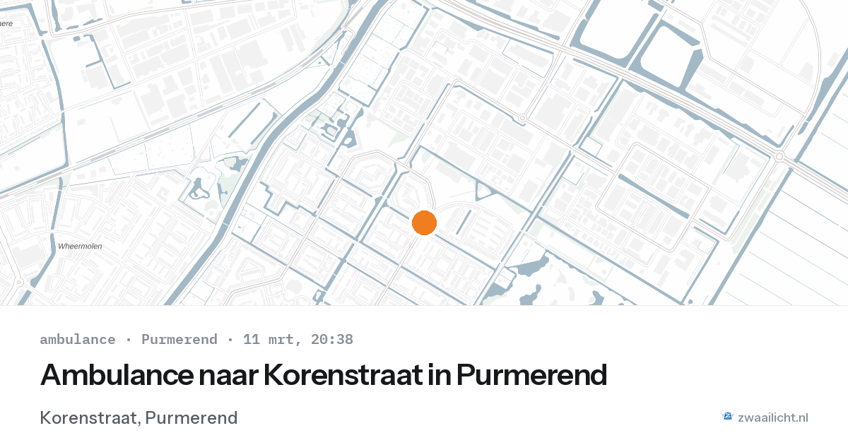 Ambulance naar Korenstraat in Purmerend — 11 mrt 2026
