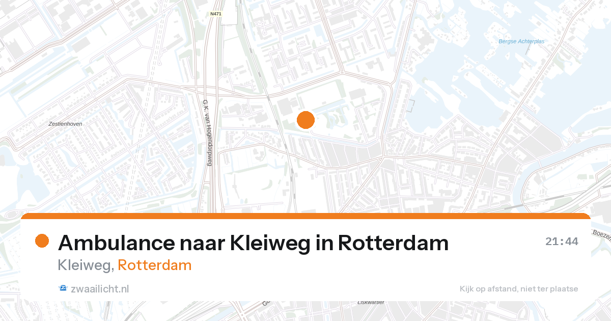 Ambulance naar Kleiweg in Rotterdam — 27 aug 2026