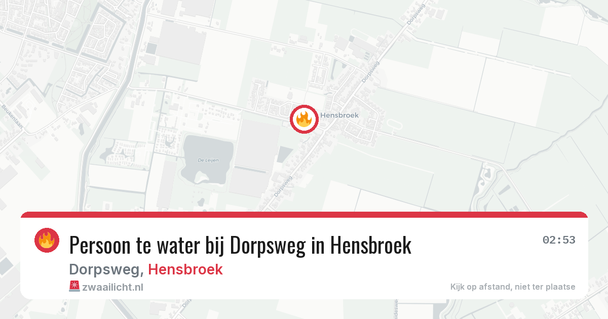 Persoon te water bij Dorpsweg in Hensbroek — 26 mrt 2026