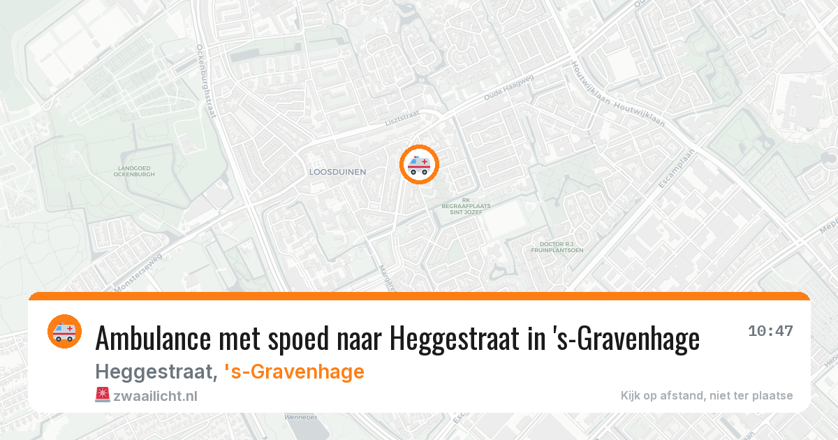 Ambulance met spoed naar Heggestraat in 's-Gravenhage — 10 aug 2026