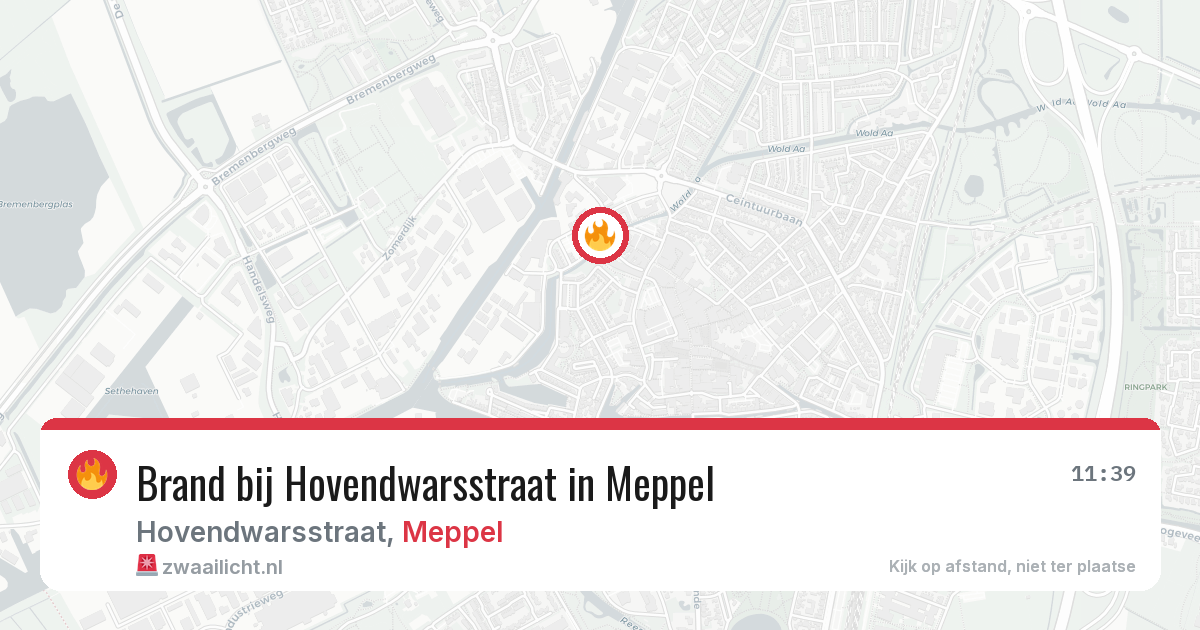 Brand bij Hovendwarsstraat in Meppel — 8 aug 2026