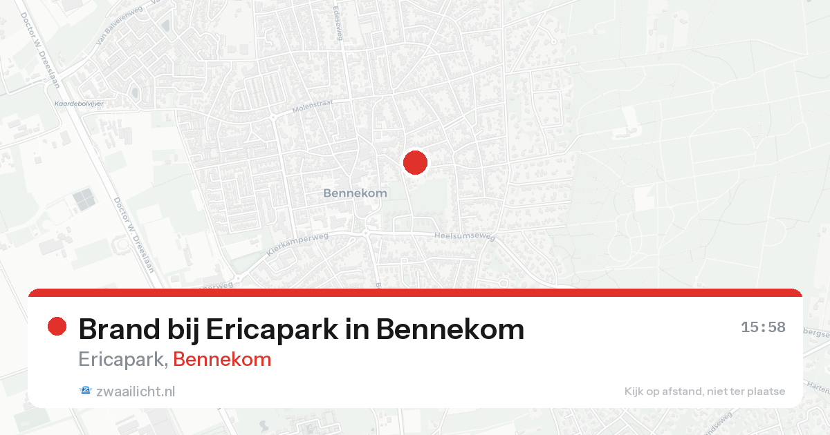 Brand bij Ericapark in Bennekom — 16 aug 2026