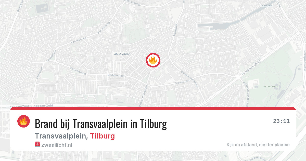 Brand bij Transvaalplein in Tilburg — 15 mei 2026