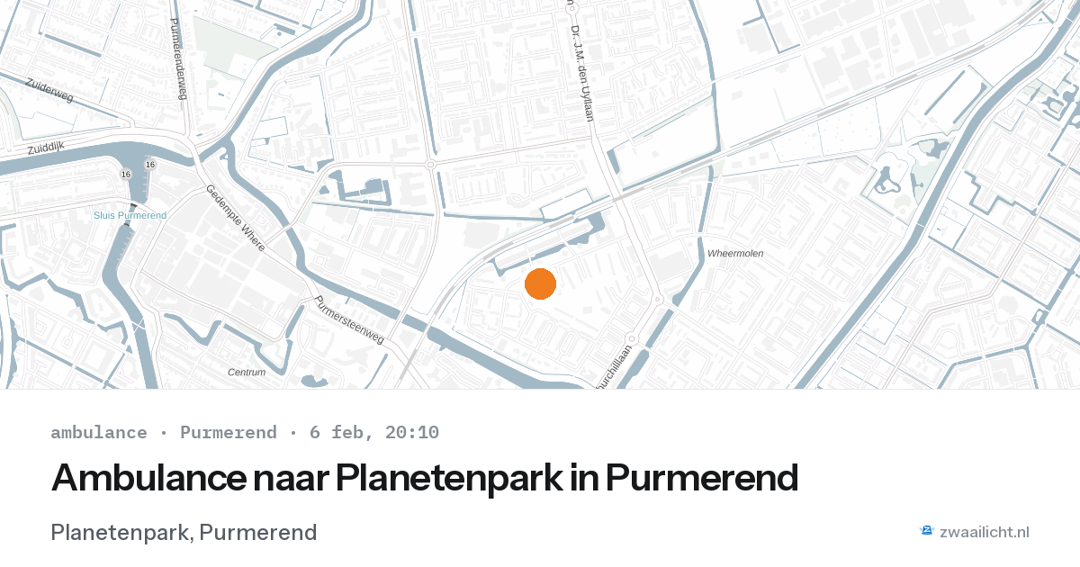 Ambulance naar Planetenpark in Purmerend — 6 feb 2026