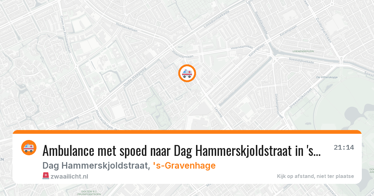 Ambulance met spoed naar Dag Hammerskjoldstraat in 's-Gravenhage — 16 apr 2026