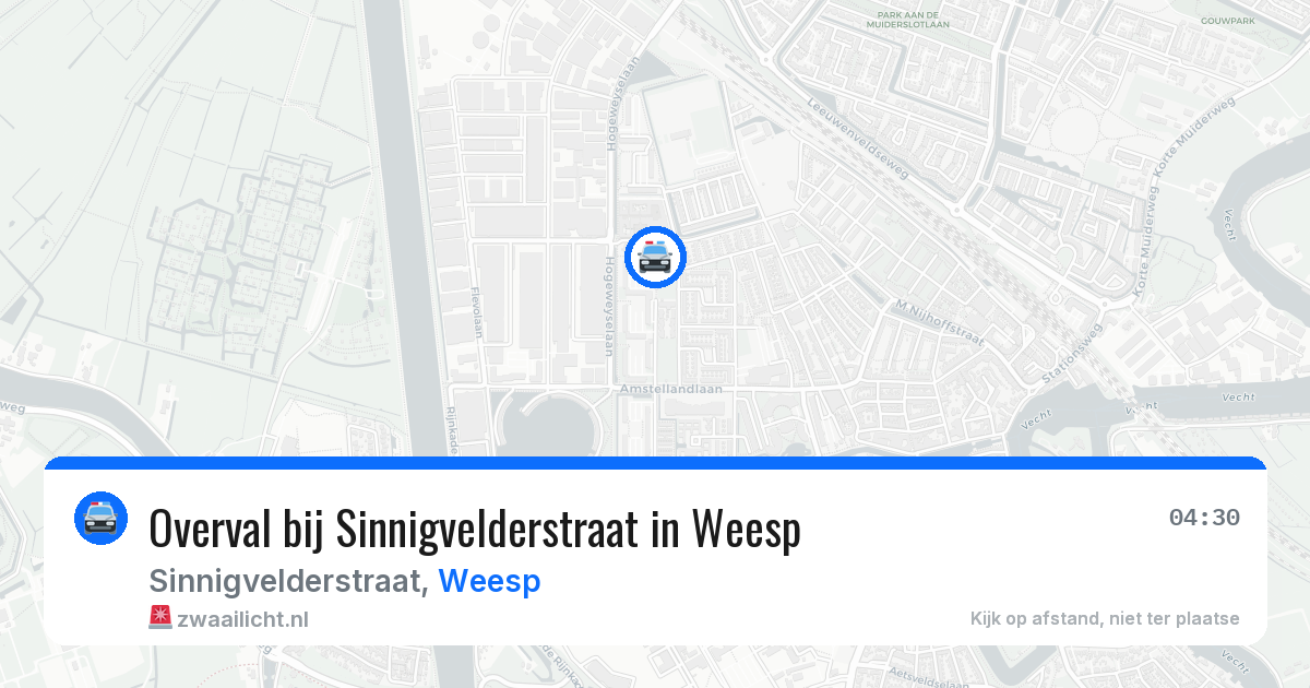 Overval bij Sinnigvelderstraat in Weesp — 30 mei 2026