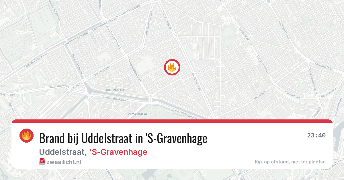 Brand bij Uddelstraat in 'S-Gravenhage — 8 apr 2026