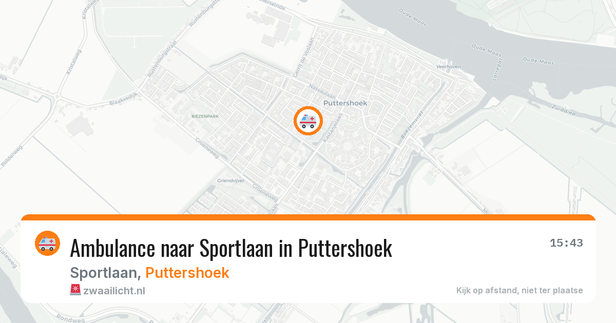 Ambulance naar Sportlaan in Puttershoek — 23 mei 2026