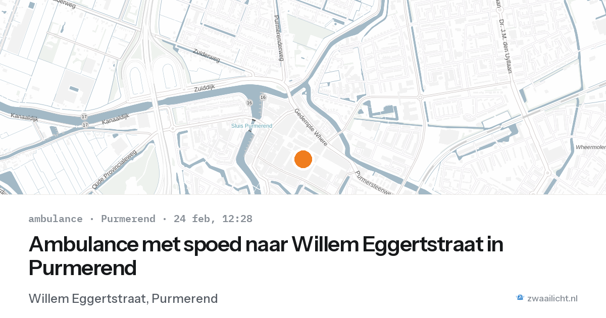 Ambulance met spoed naar Willem Eggertstraat in Purmerend — 24 feb 2026