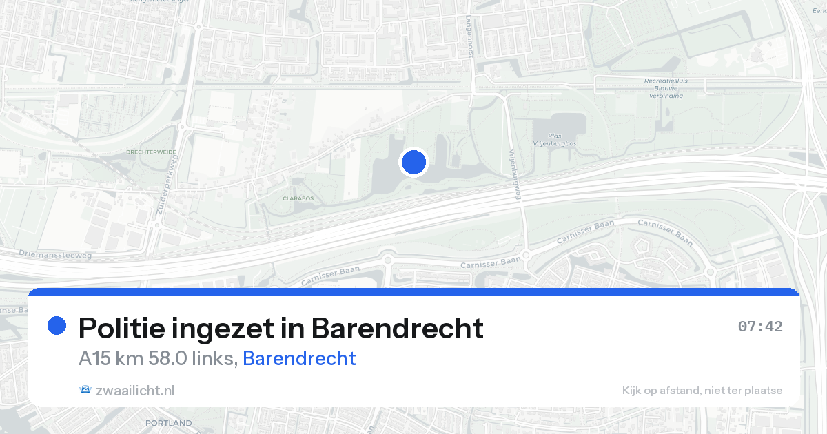 Politie ingezet in Barendrecht — 22 aug 2026 | 🚨 Zwaailicht.nl