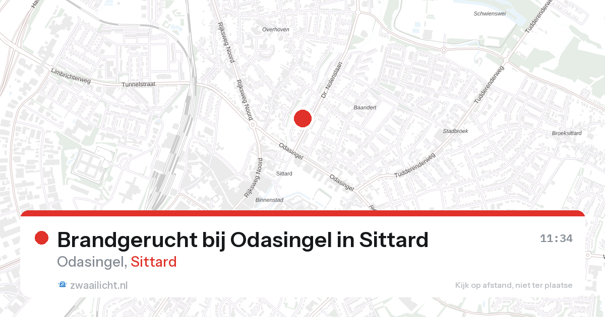 Brandgerucht bij Odasingel in Sittard — 27 aug 2026
