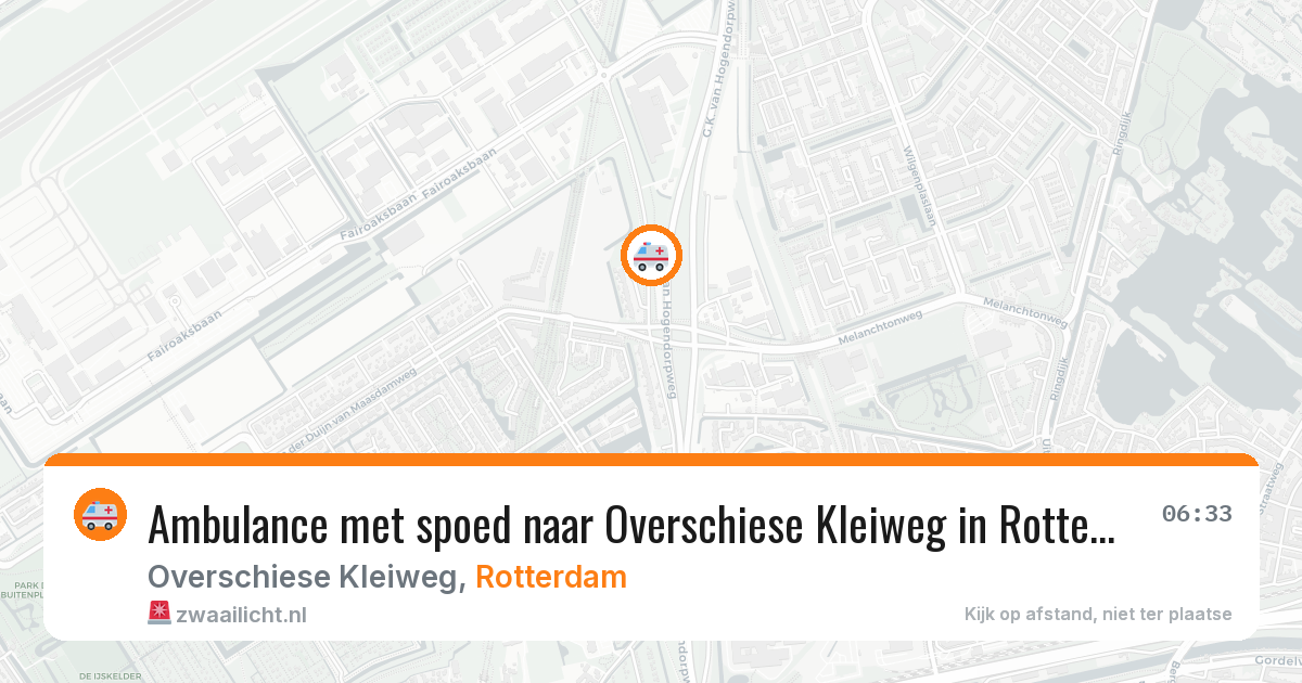 Ambulance met spoed naar Overschiese Kleiweg in Rotterdam — 6 jun 2026