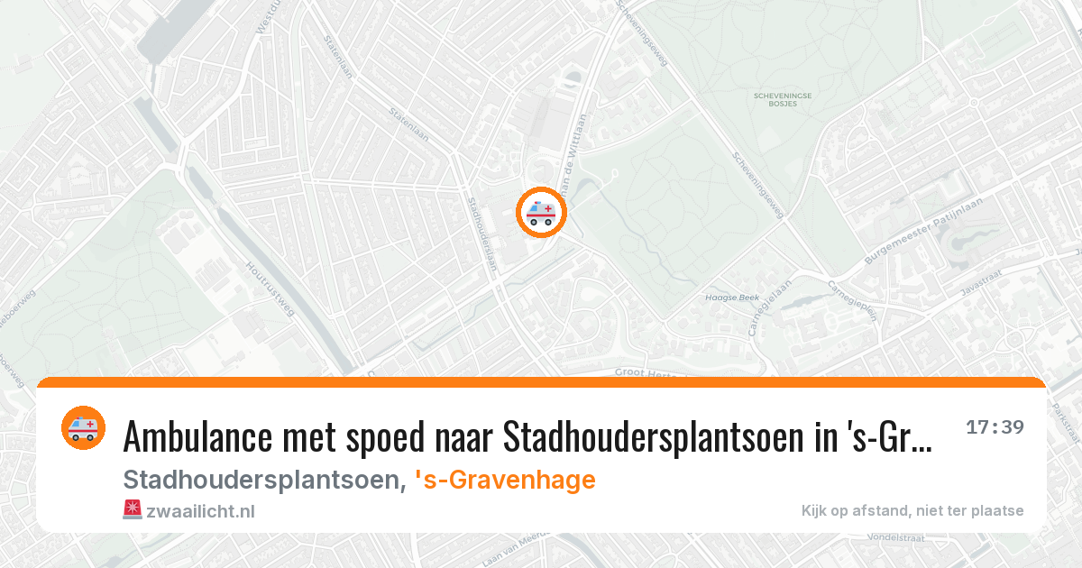 Ambulance met spoed naar Stadhoudersplantsoen in 's-Gravenhage — 18 mrt 2026