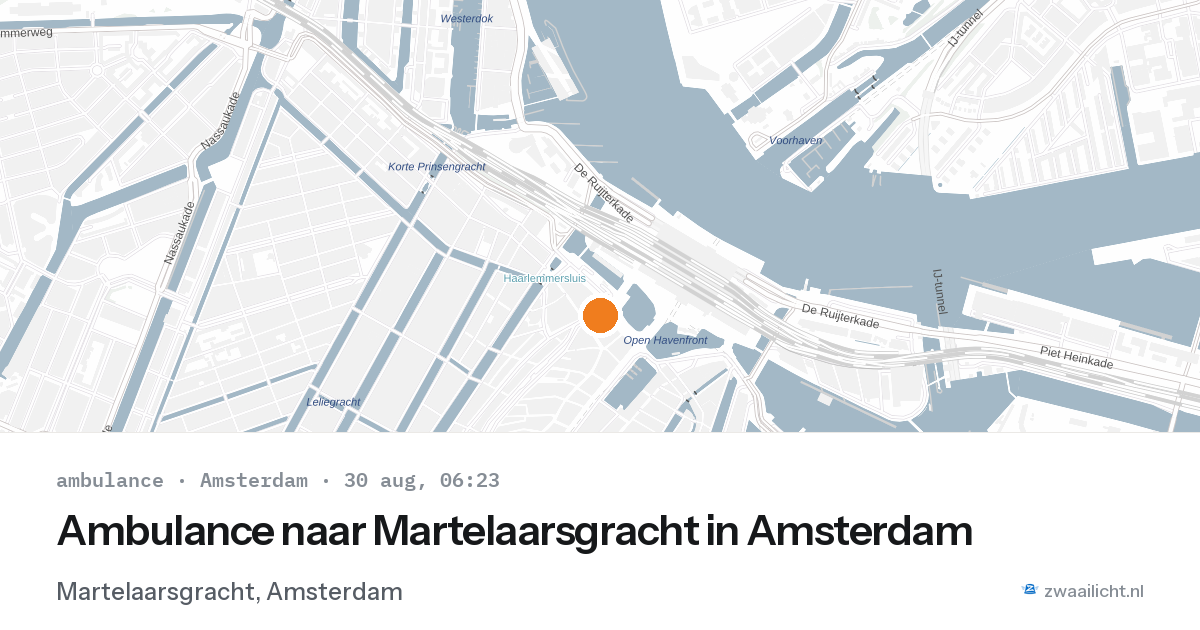 Ambulance naar Martelaarsgracht in Amsterdam — 30 aug 2026