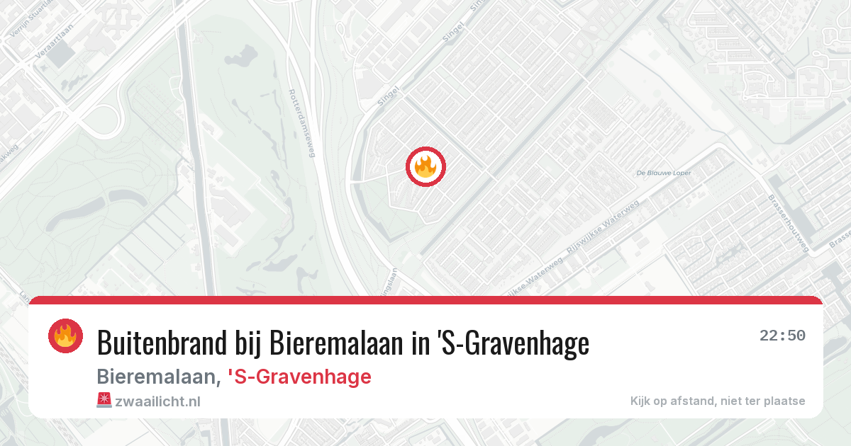 Buitenbrand bij Bieremalaan in 'S-Gravenhage — 9 aug 2026