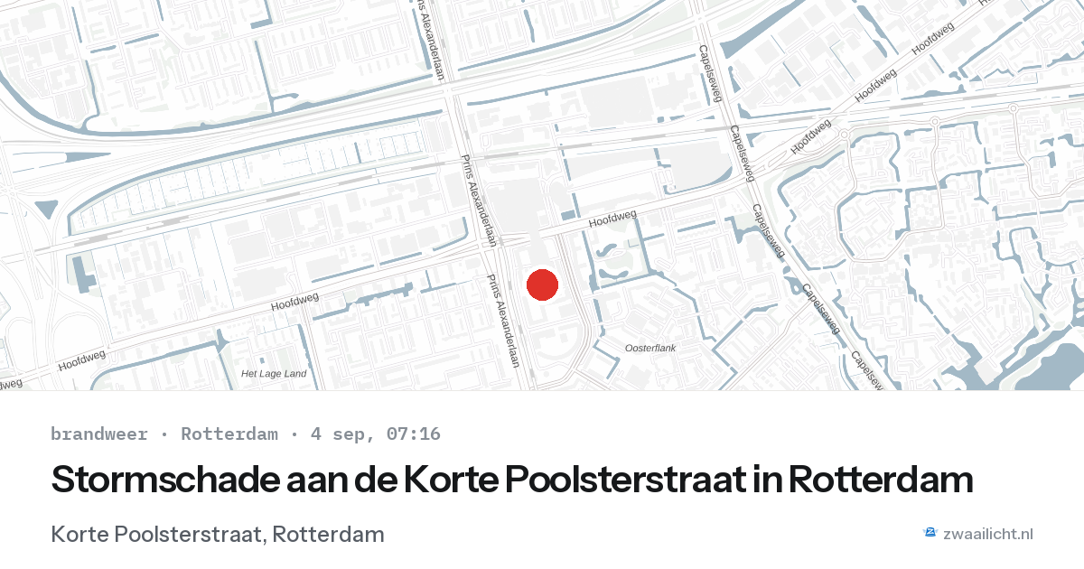 Stormschade aan de Korte Poolsterstraat in Rotterdam — 4 sep 2026