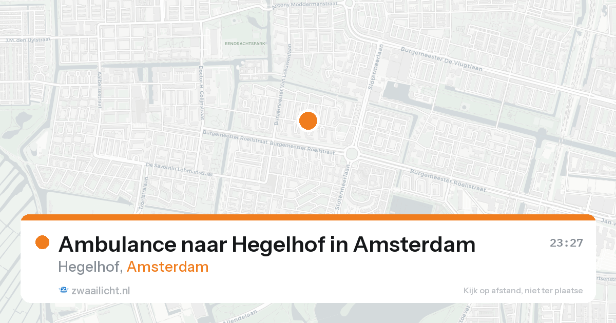 Ambulance naar Hegelhof in Amsterdam — 15 aug 2026