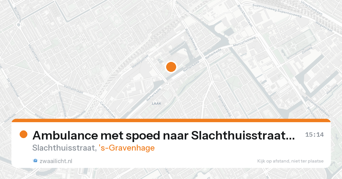 Ambulance met spoed naar Slachthuisstraat in 's-Gravenhage — 17 mei 2026