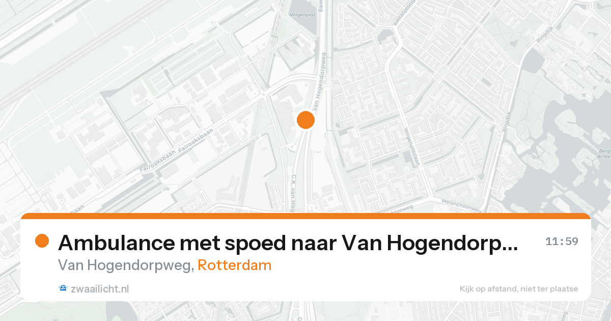 Ambulance met spoed naar Van Hogendorpweg in Rotterdam — 22 aug 2026