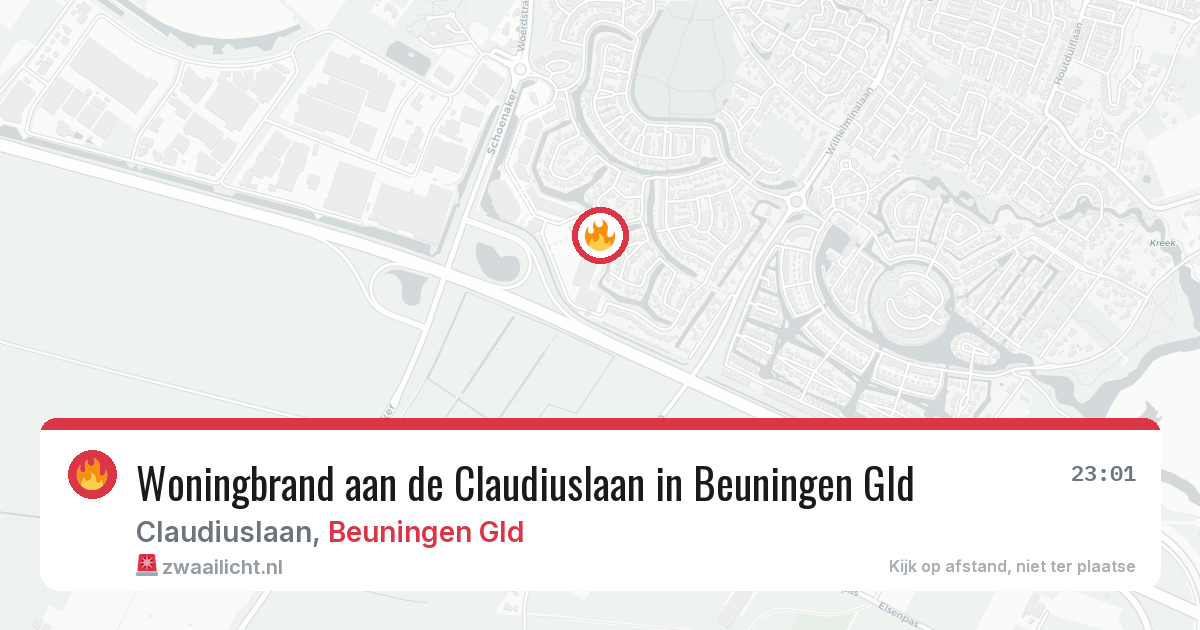 Woningbrand aan de Claudiuslaan in Beuningen Gld — 27 jun 2026