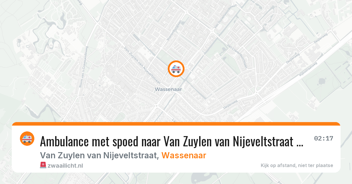 Ambulance met spoed naar Van Zuylen van Nijeveltstraat in Wassenaar — 22 mrt 2026